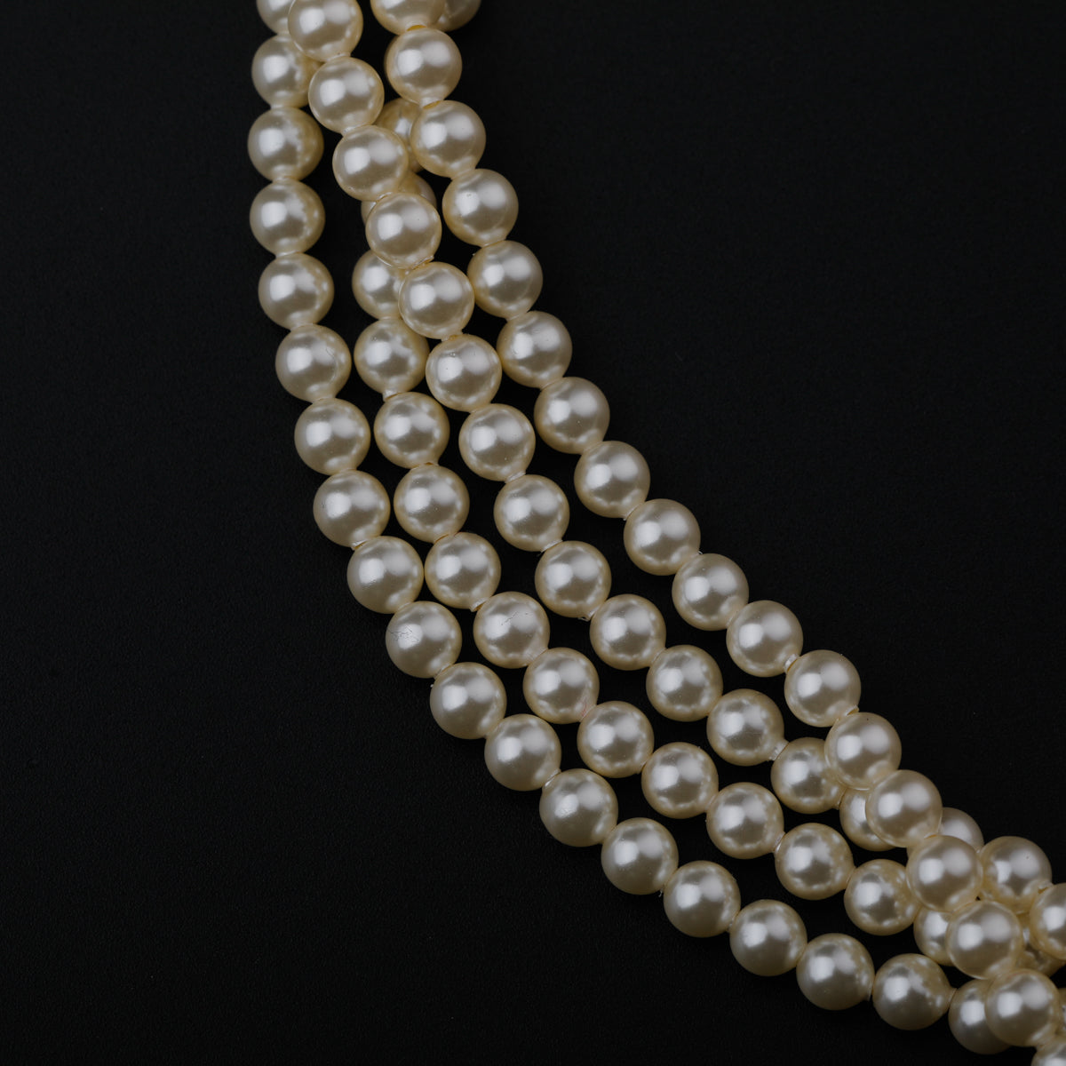 Gold Plated Silver Motif Thushee Necklace with Pearls