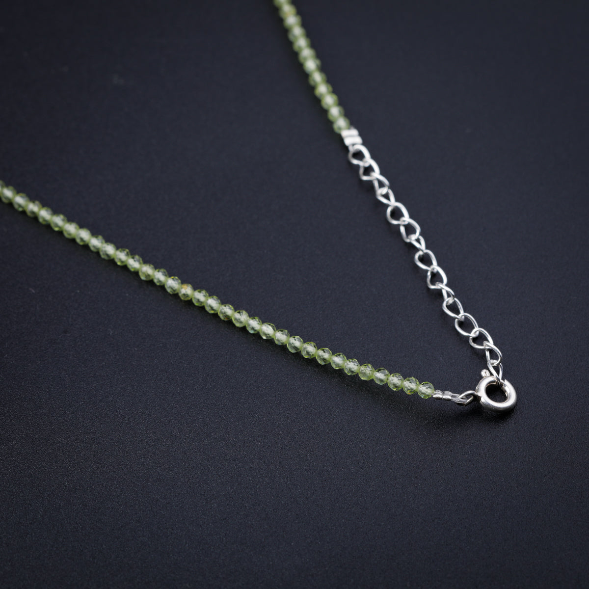 Peridot Silver Charm Necklace