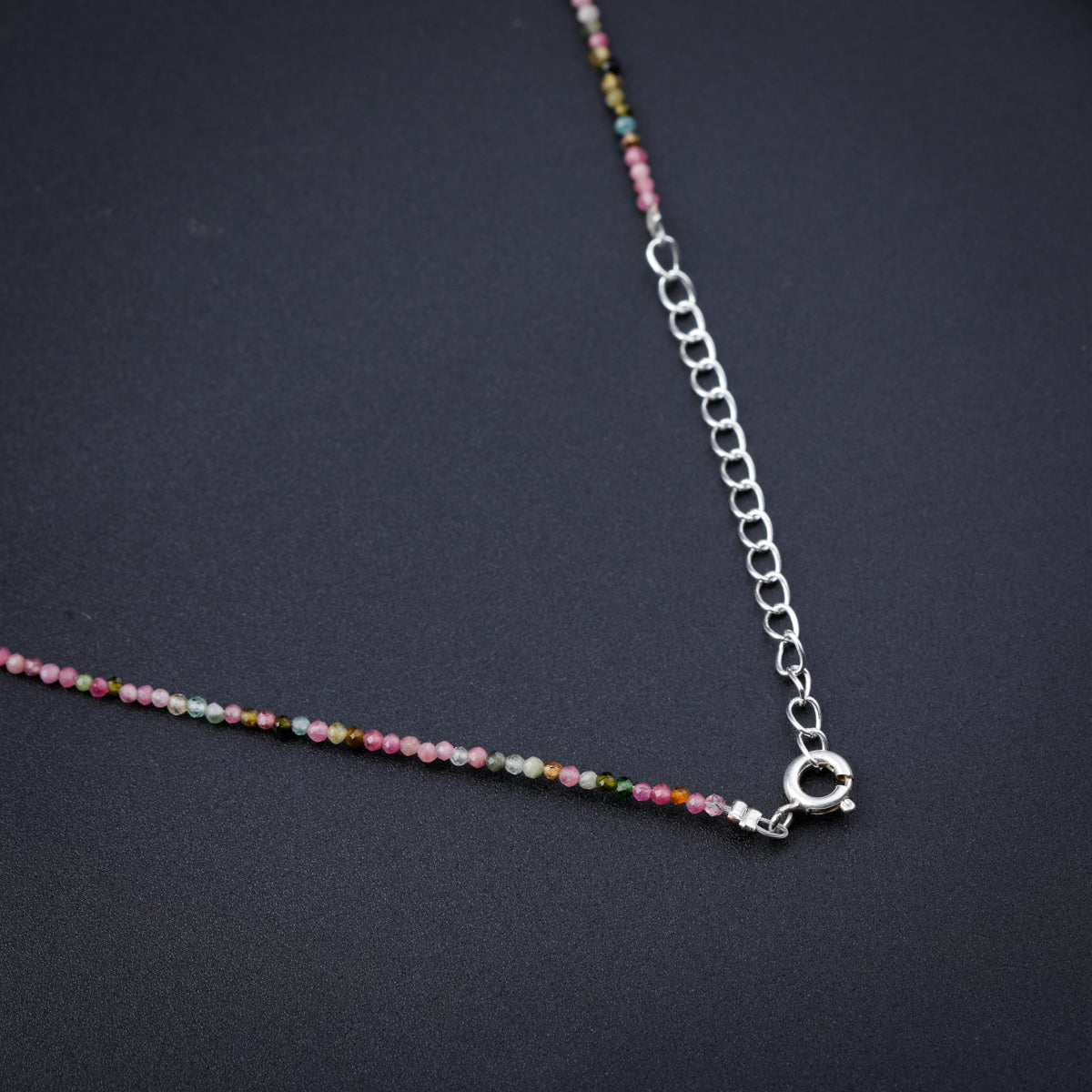 Multicolor Silver Charm Necklace