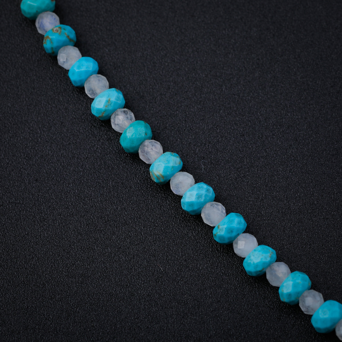 Turquoise and Moonstone Silver Necklace