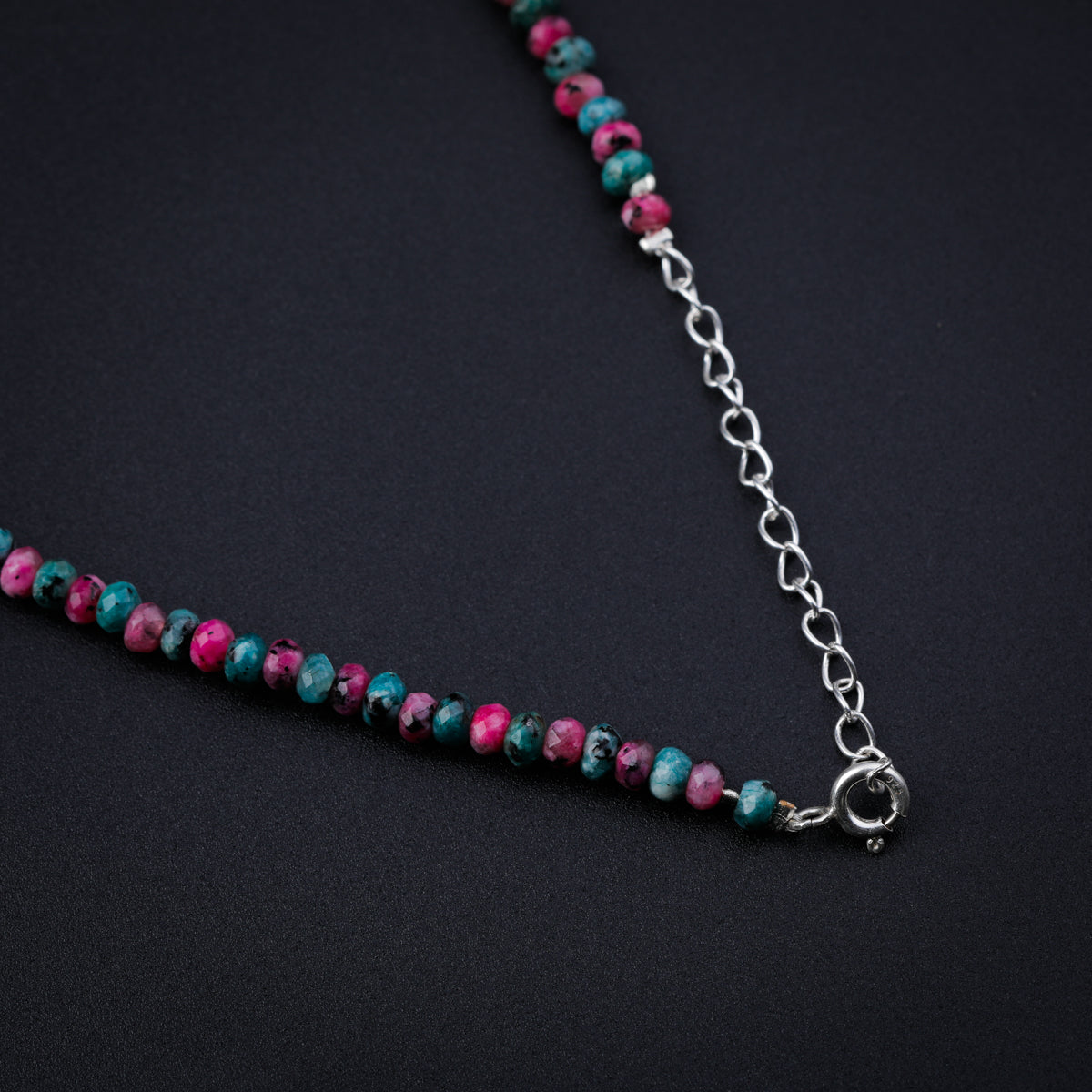 Multicolor Silver Charm Necklace