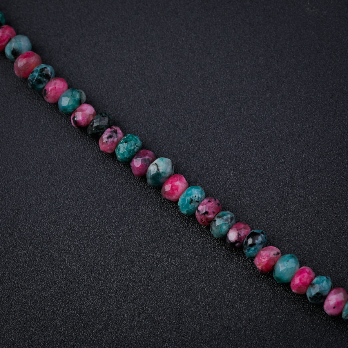 Pink & Green Sapphire Silver Charm Necklace