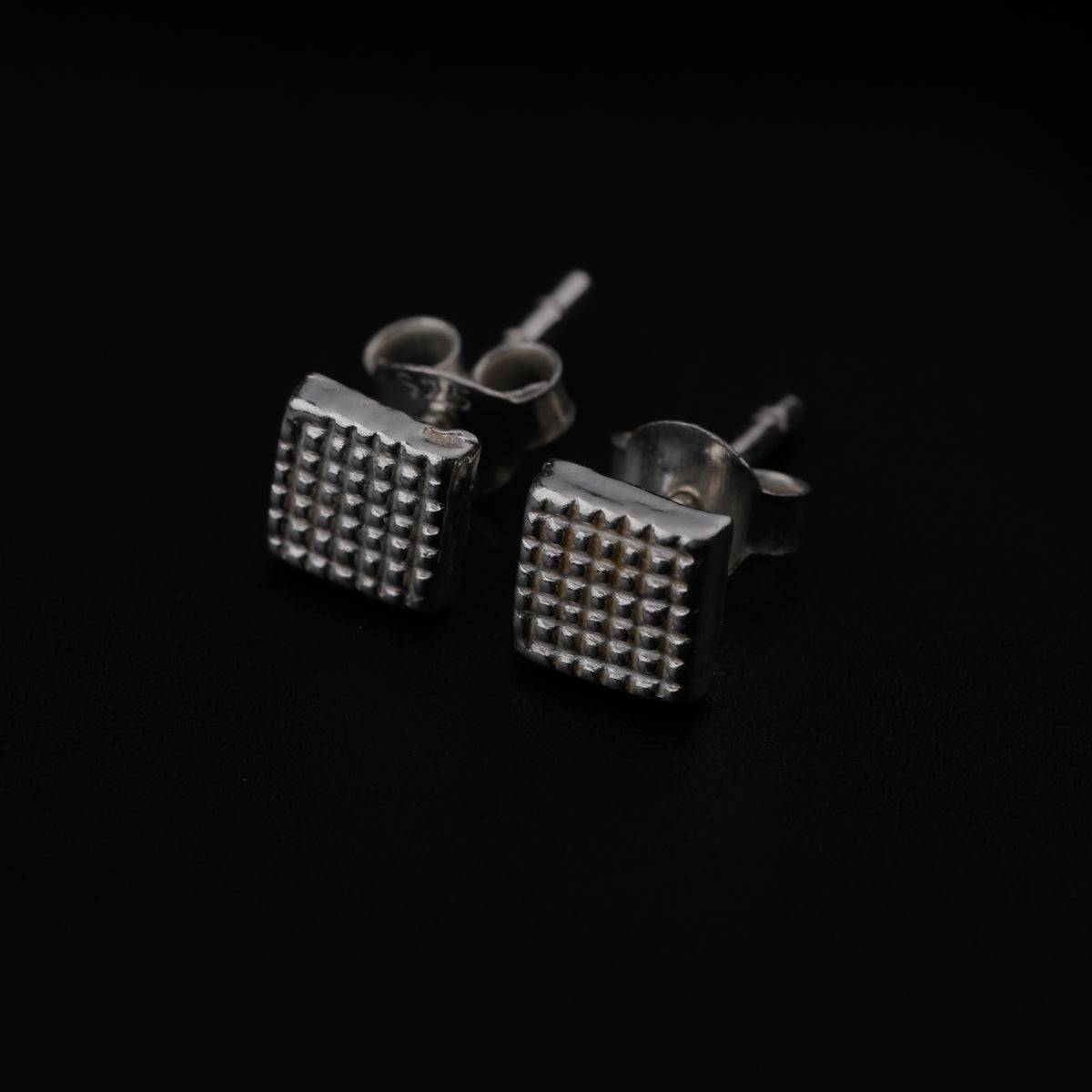 Tiny Dotted Diamond Silver Earring