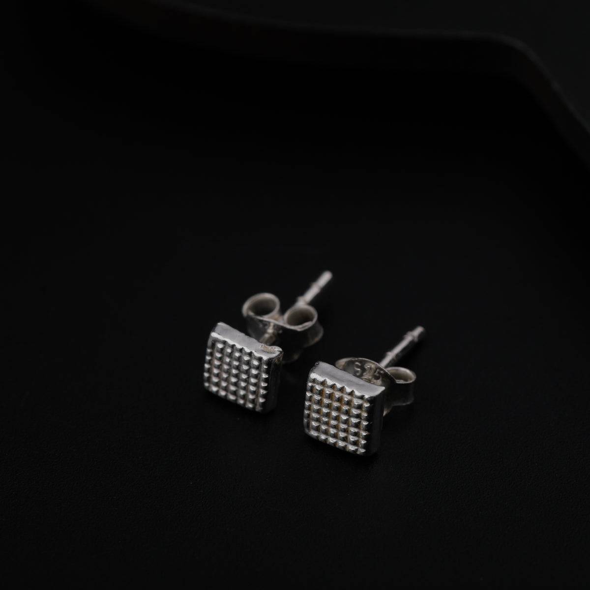 Tiny Dotted Diamond Silver Earring