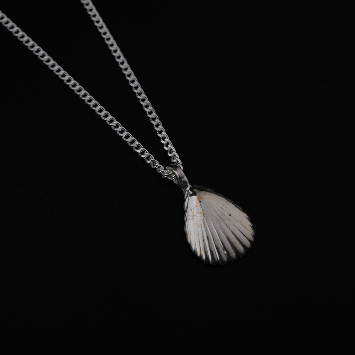 Shell Motif Silver Chain Necklace