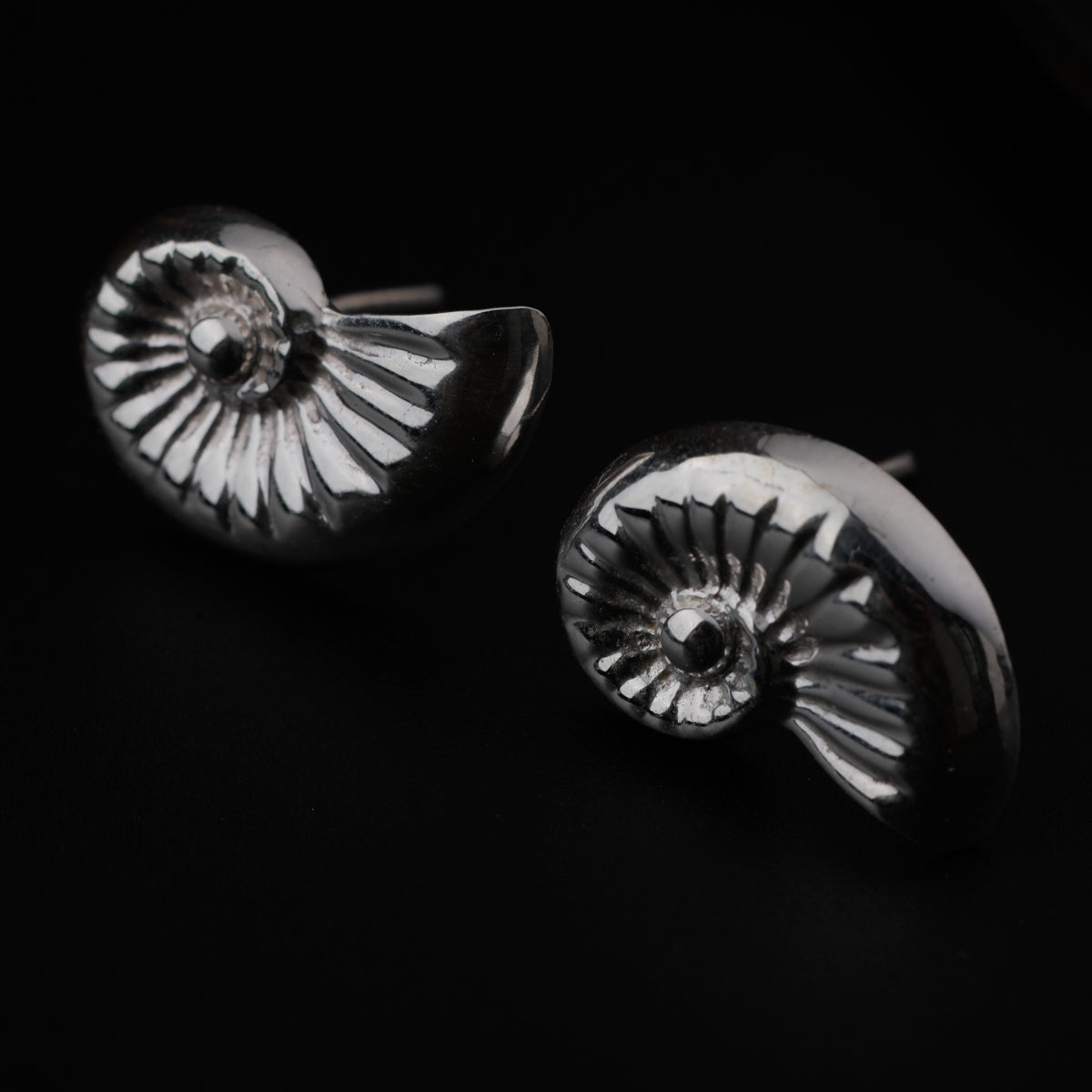 Silver Snail Shell Earring