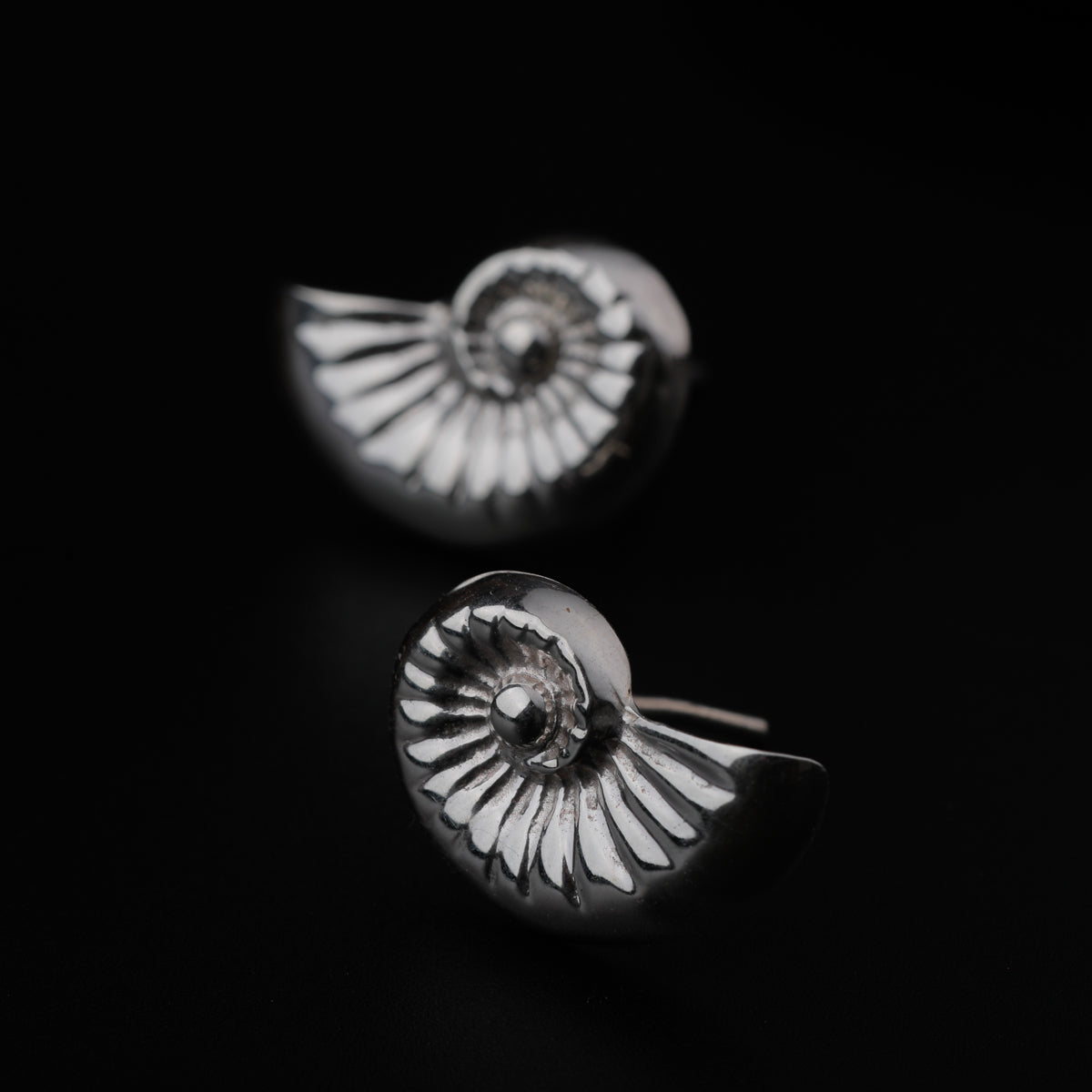 Silver Snail Shell Earring