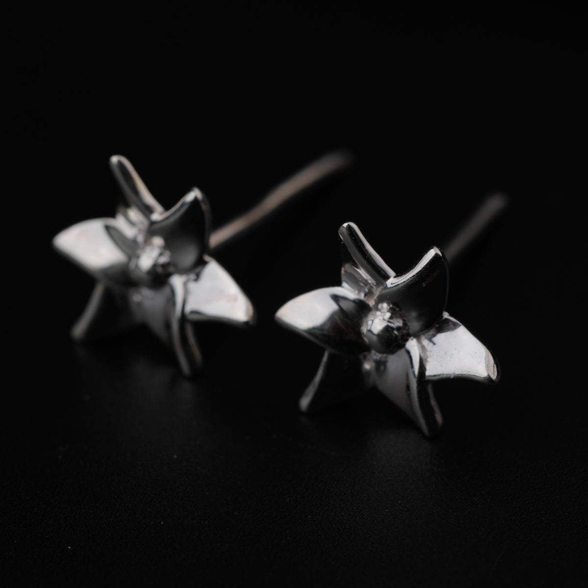 Silver Arabian Jasmine Flower Studs Earring