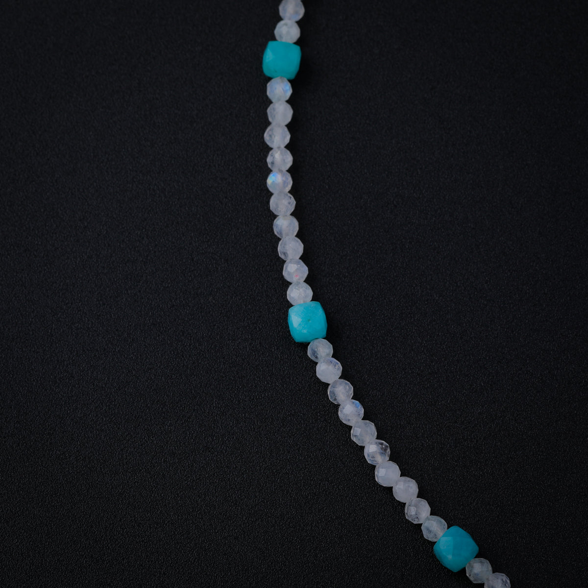 3 Charm Necklace with Moonstone and Apatite