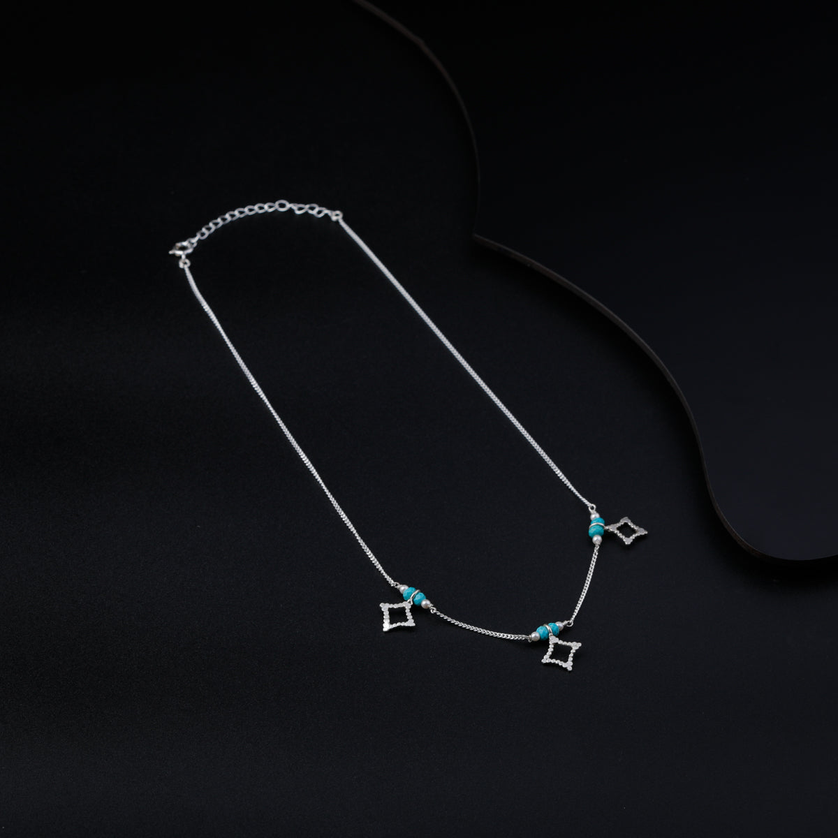 Silver Necklace with Turquoise Stones