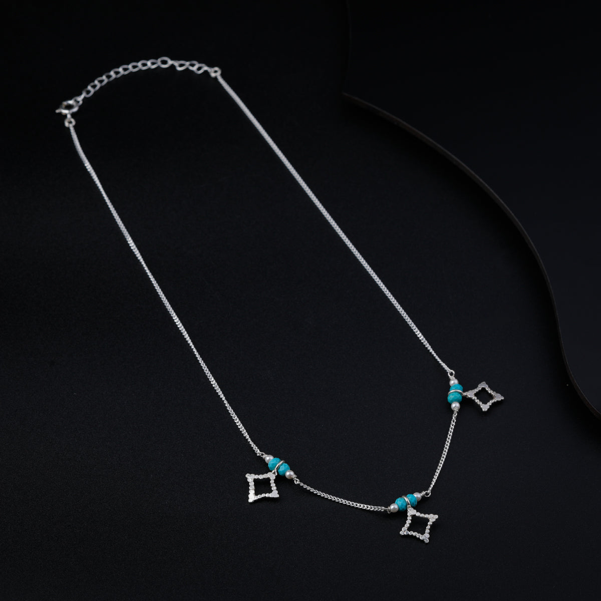 Silver Necklace with Turquoise Stones