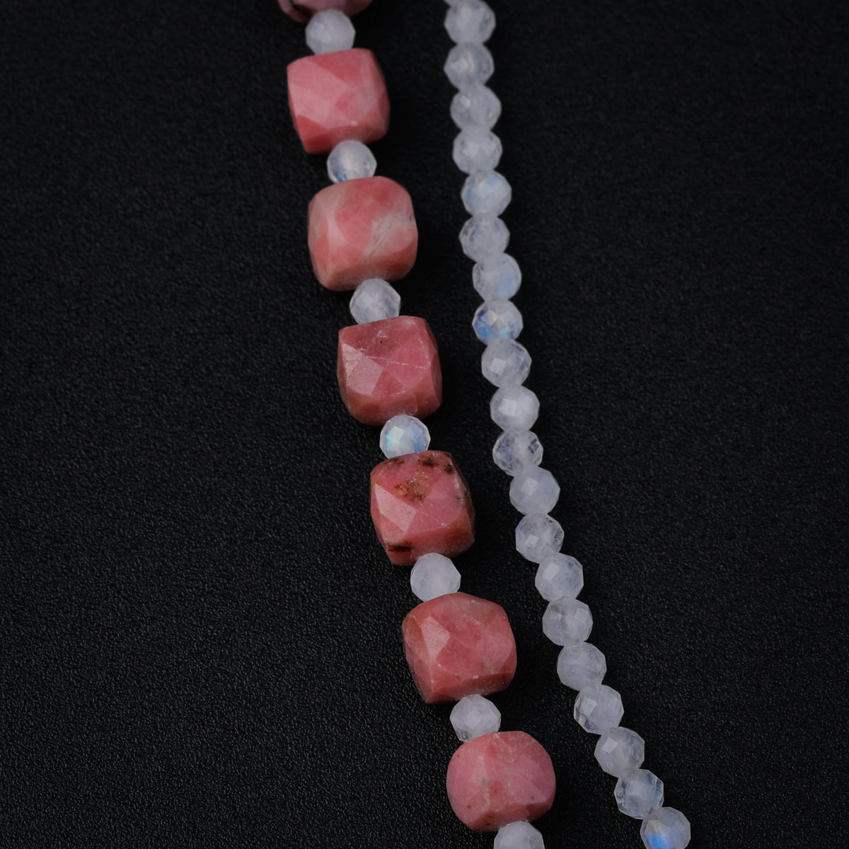 Rhodolite and Moonstone Silver Necklace