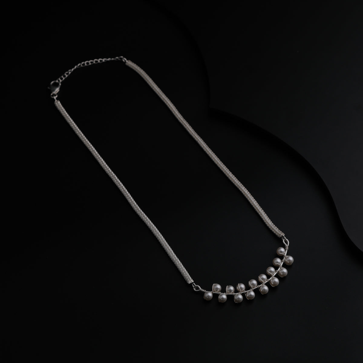 Pearl Beaded Thick Chain Necklace