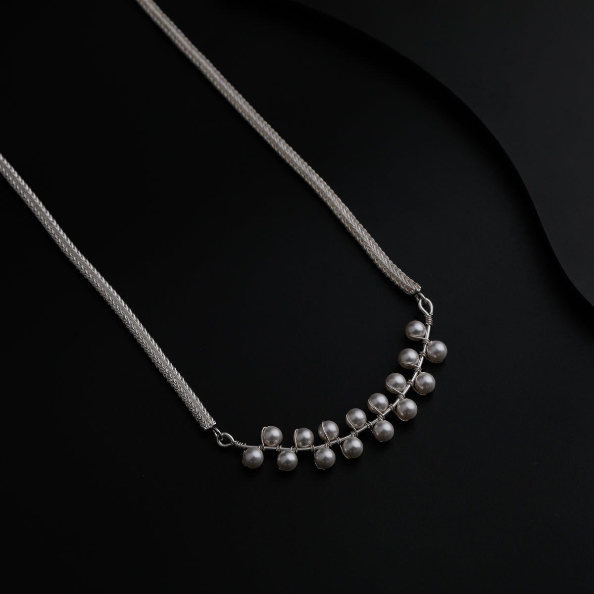 Pearl Beaded Thick Chain Necklace