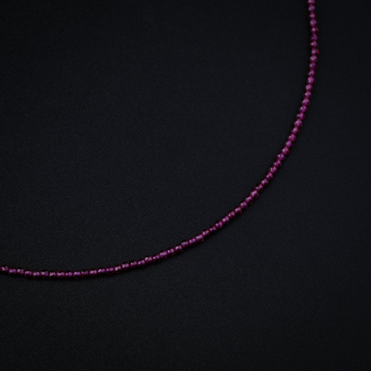 Silver Ruby Necklace (Textured)