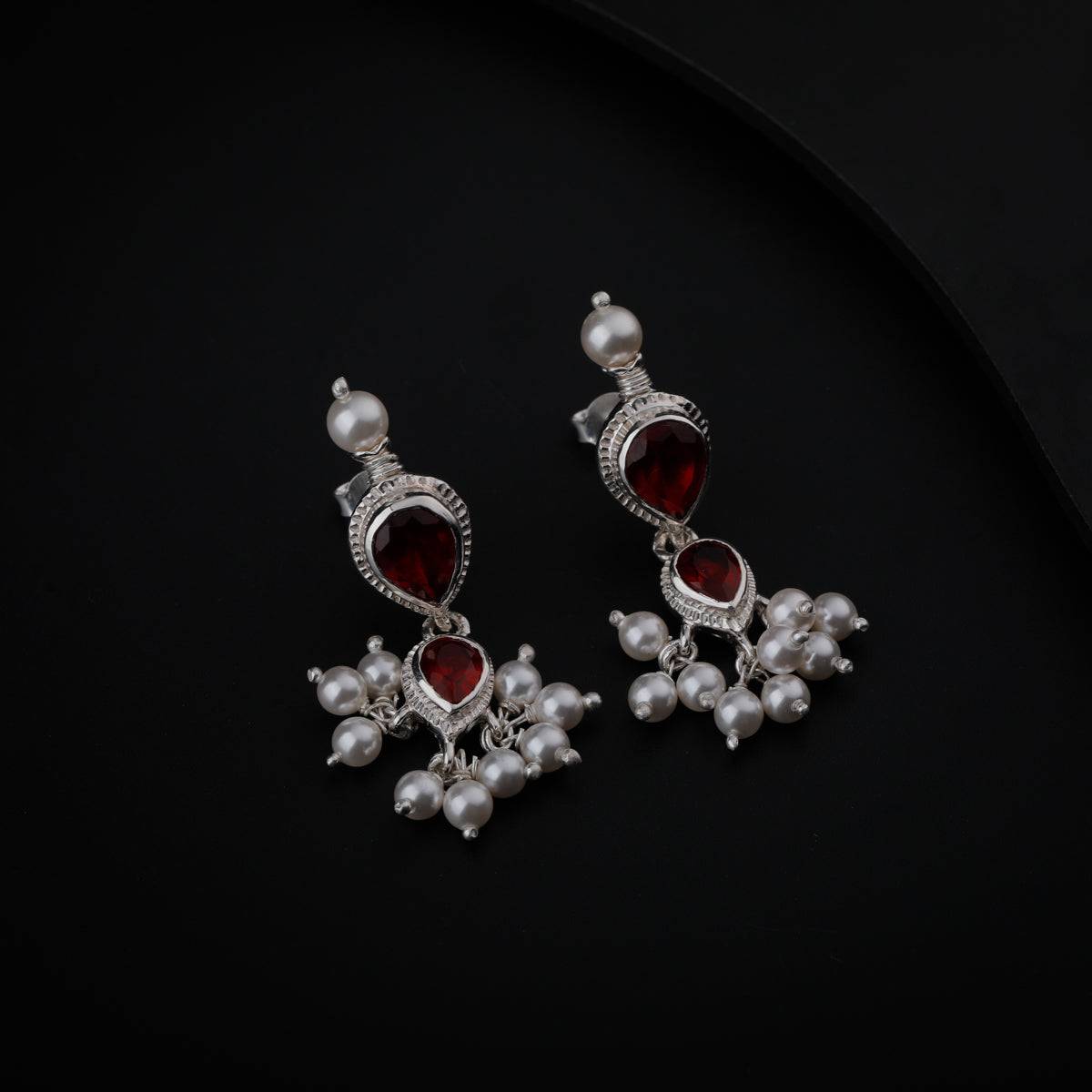 Tanmani Earring with Garnet Stone