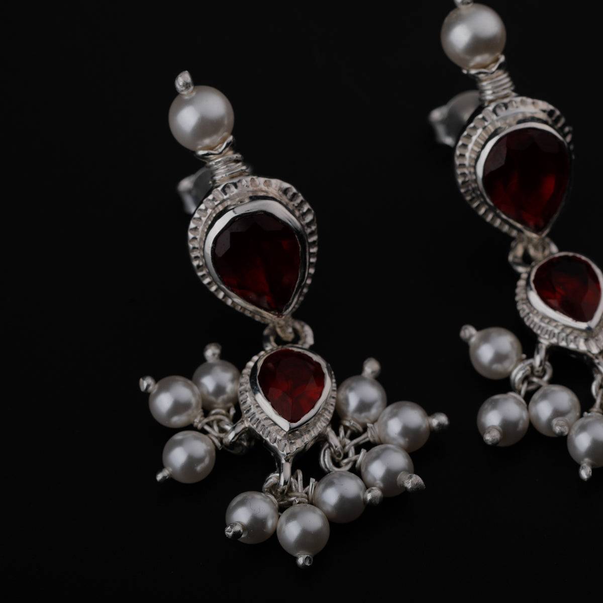 Tanmani Earring with Garnet Stone