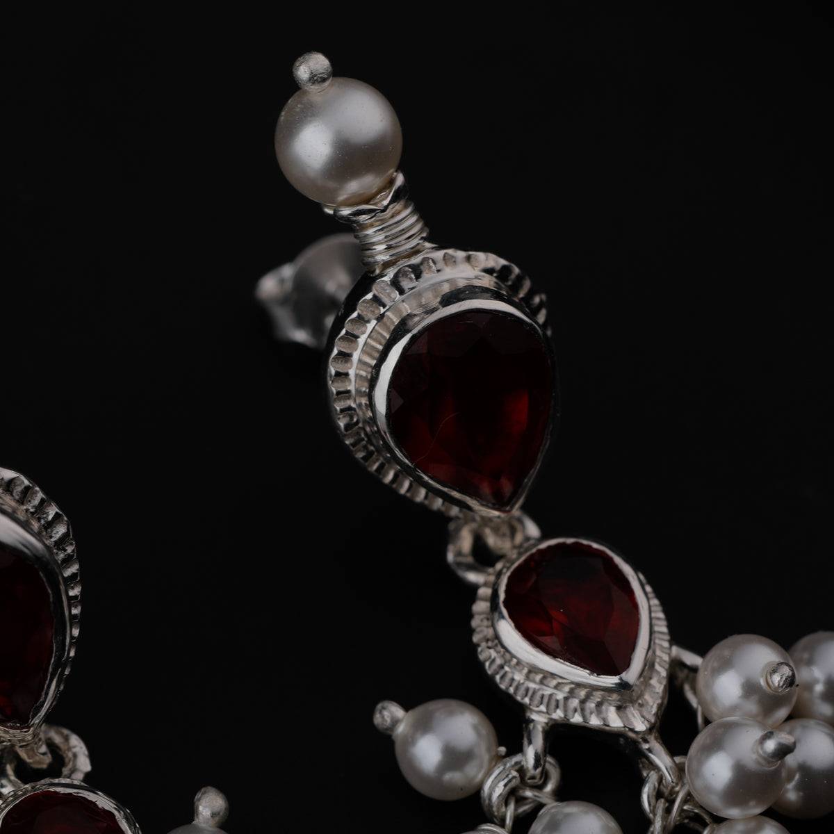 Tanmani Earring with Garnet Stone