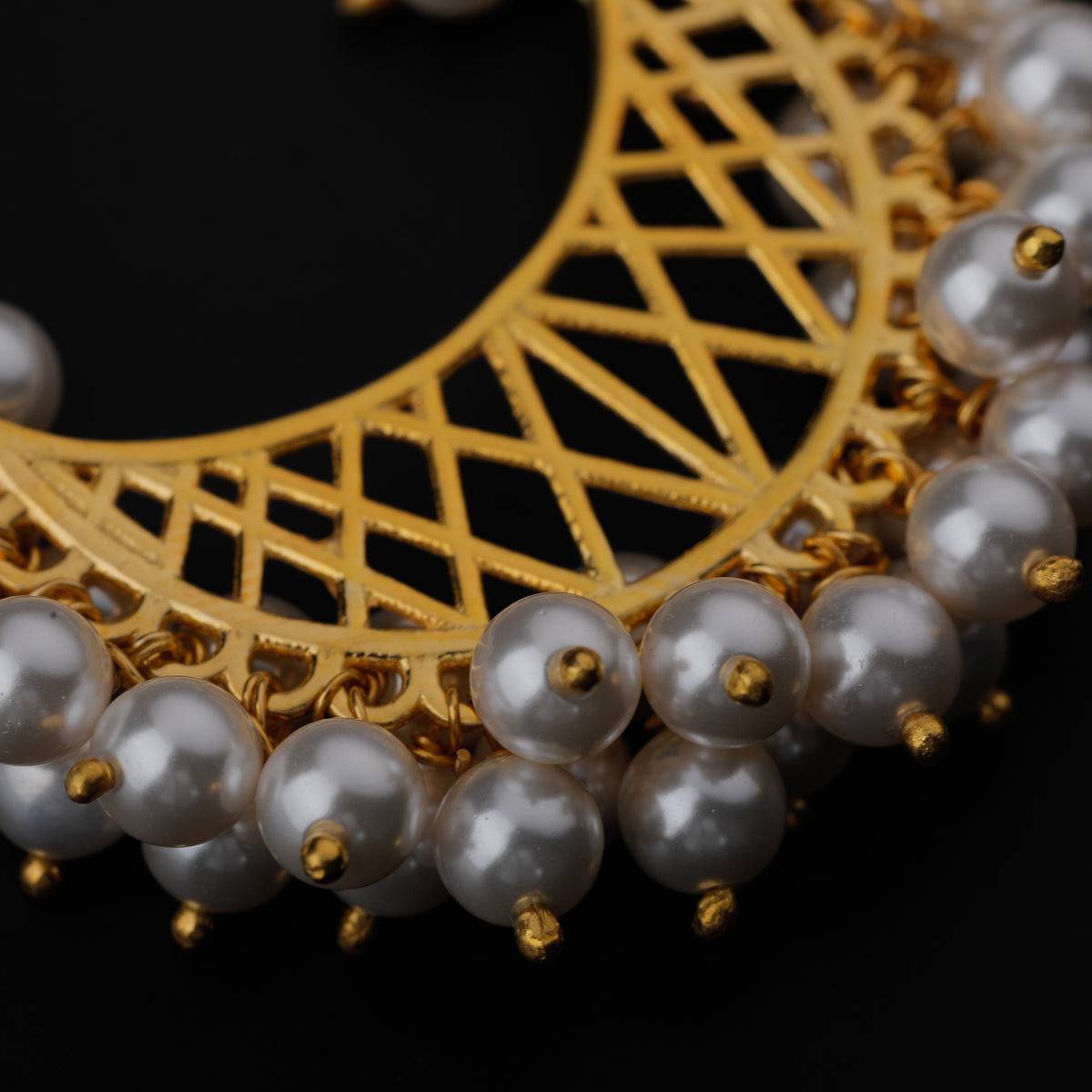 Gold Plated Chand Silver Necklace with Pearls