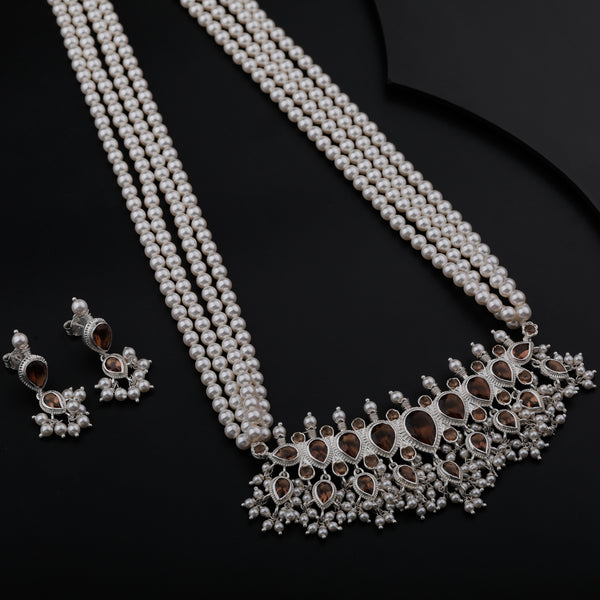 Tanmani Set with Smokey Quartz and Pearls ( Made To Order )