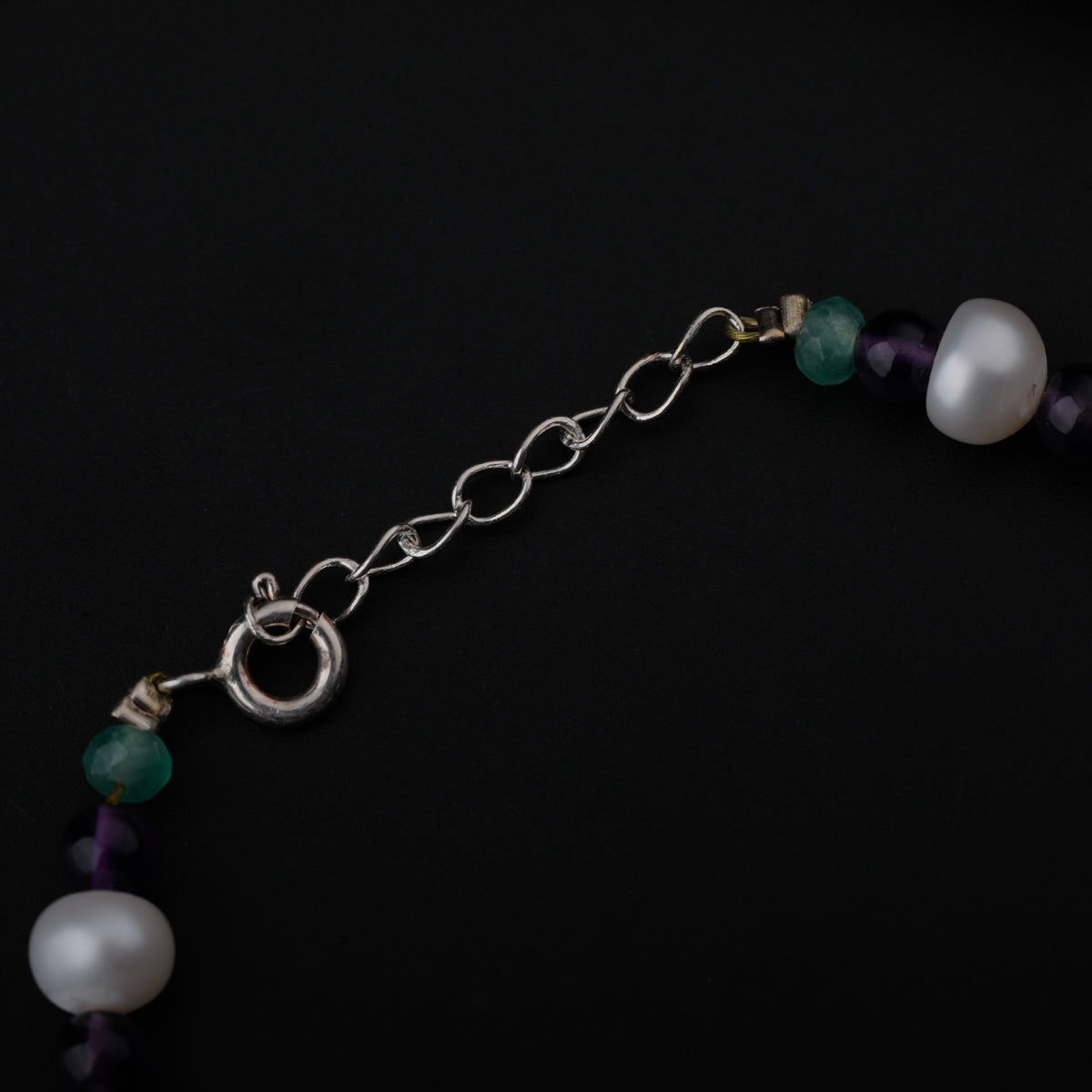 Silver Multicolor Bracelet with Pearls