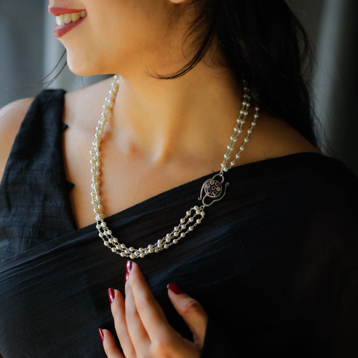 Three Layer Pearl Necklace