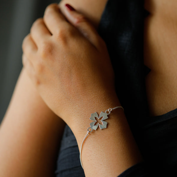 Silver Laser Cut Bracelet