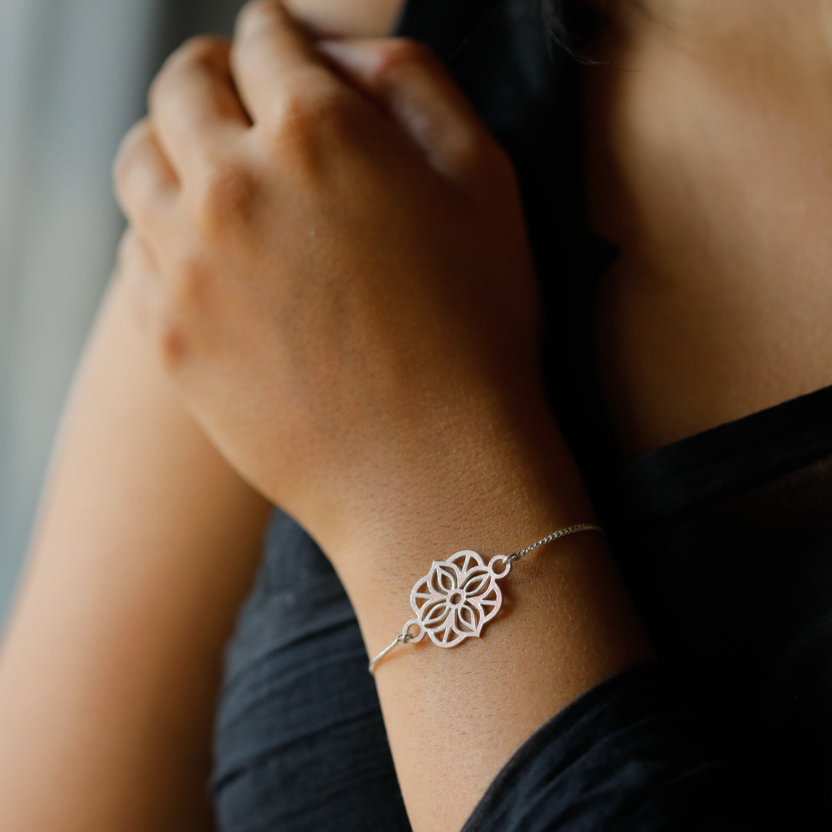 Silver Flower Bracelet