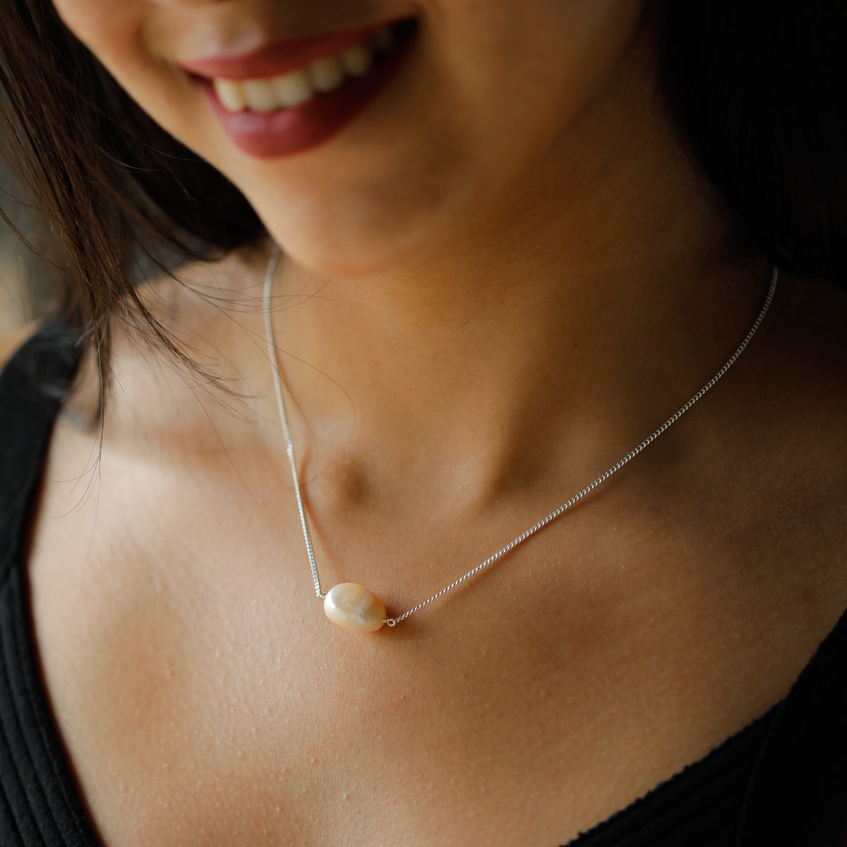 Fresh Water Pearl Silver Necklace