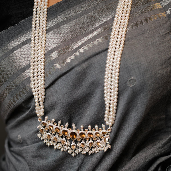 Tanmani Set with Smokey Quartz and Pearls ( Made To Order )