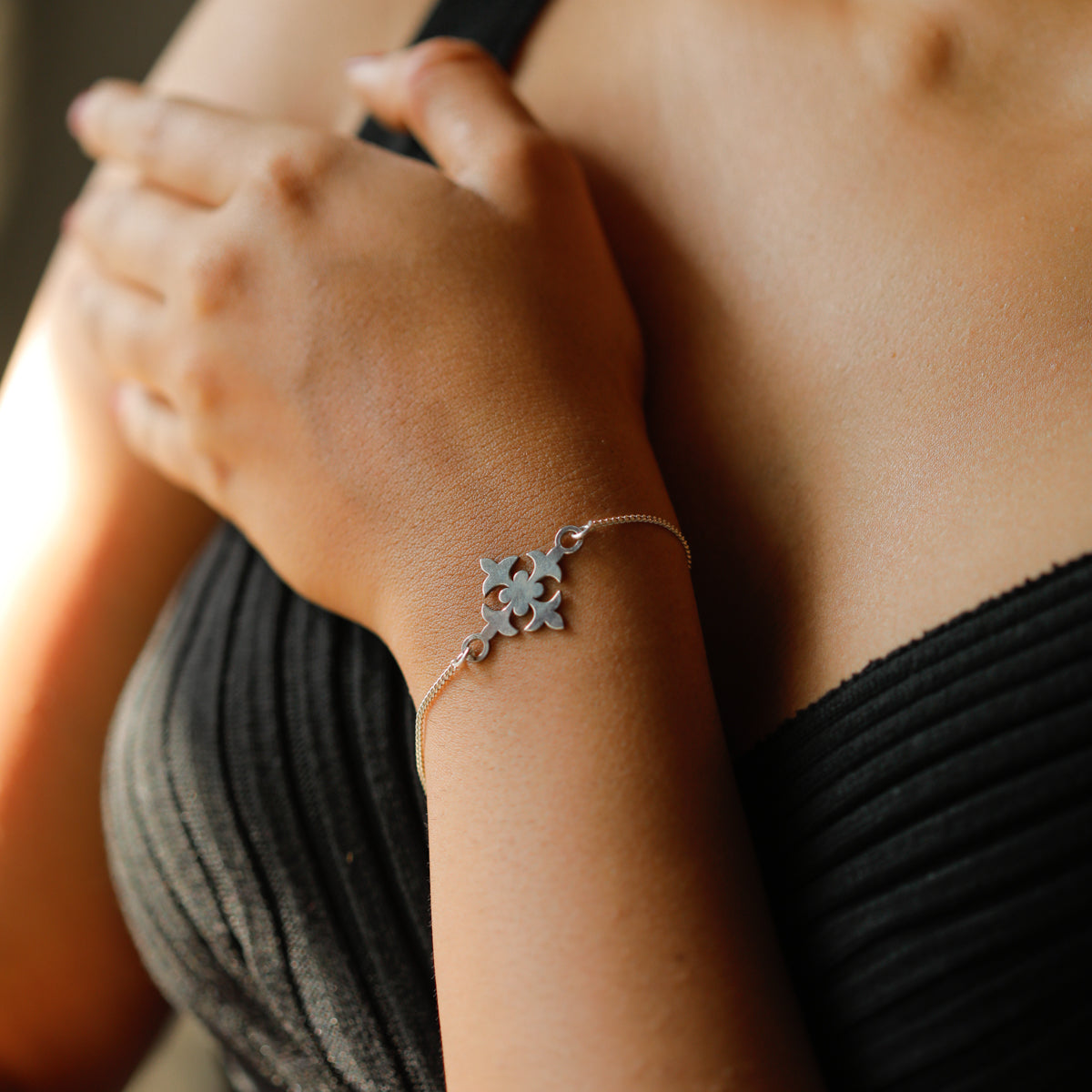 Silver Flower Bracelet