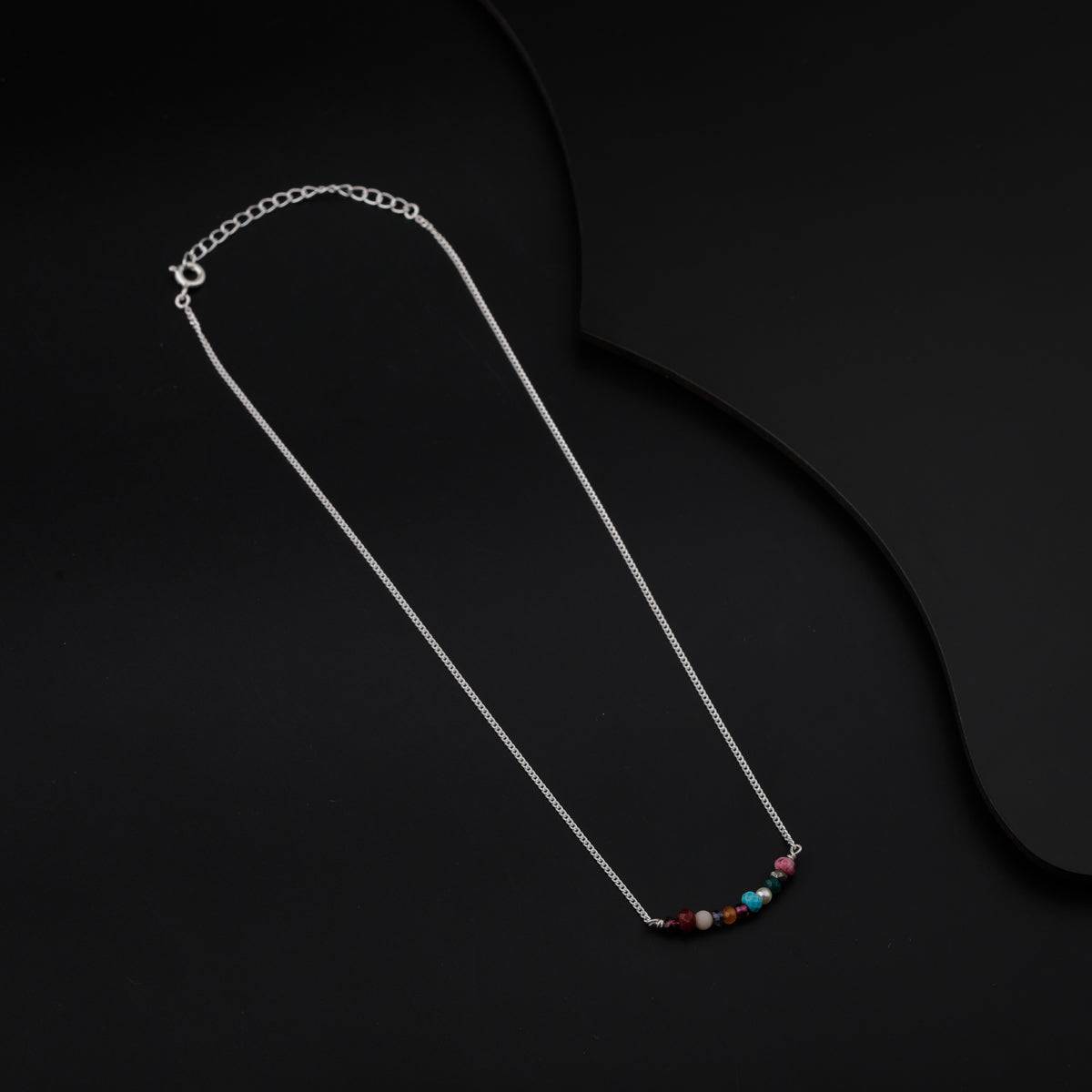 Daily Wear Chain Necklace with Semi Precious Stones