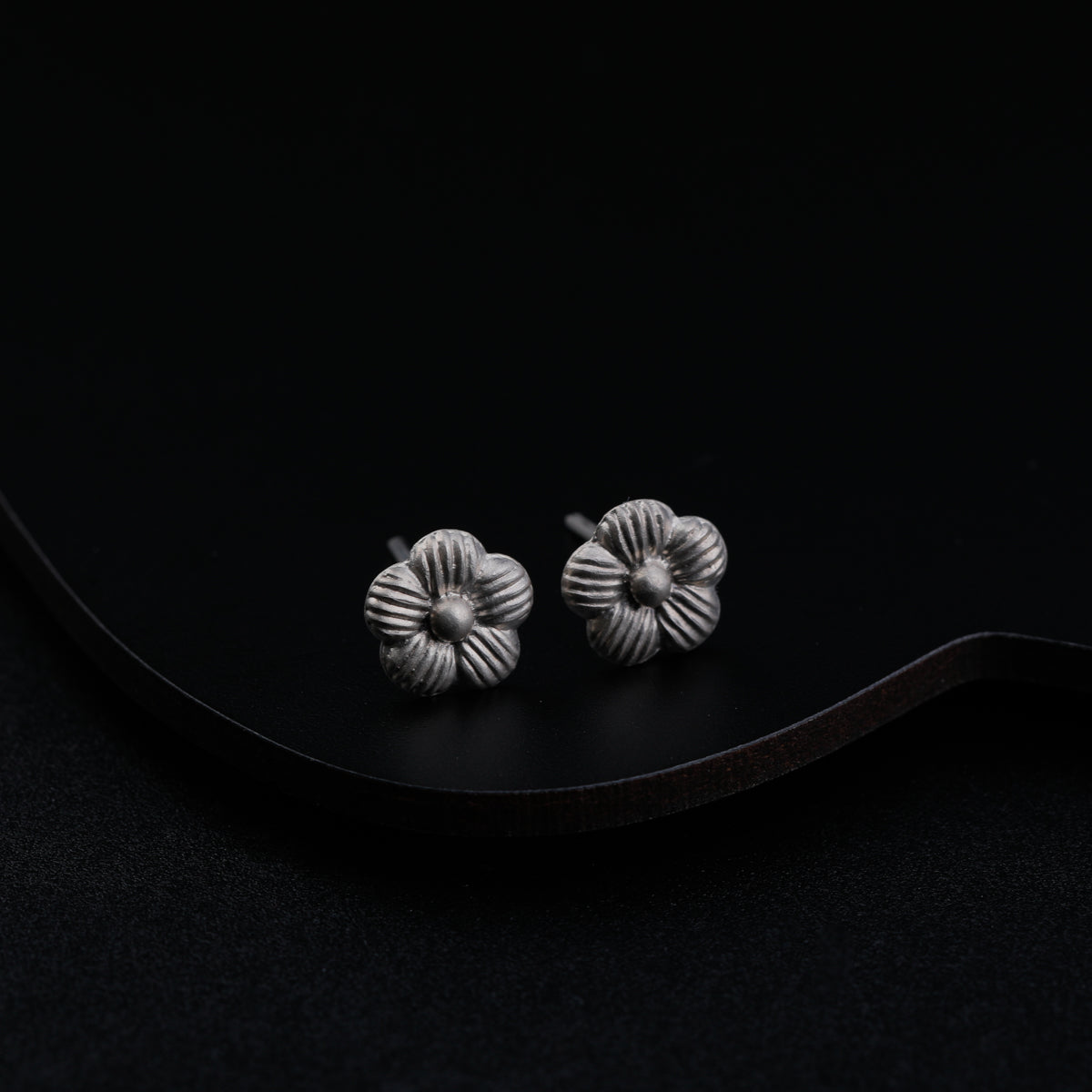 Jaswand Petals Silver Earrings