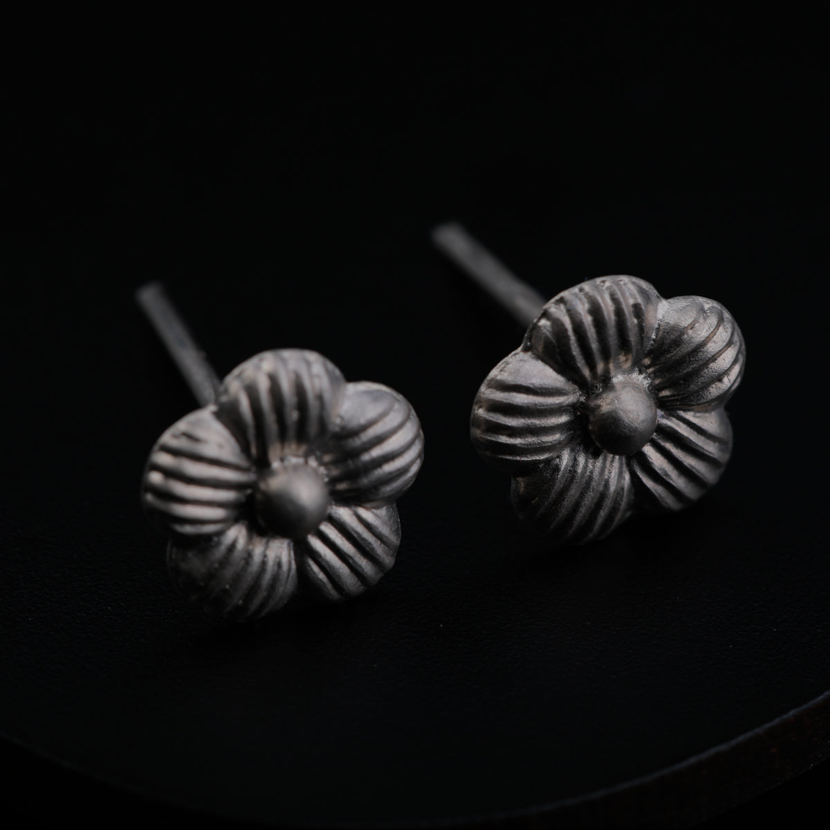 Jaswand Petals Silver Earrings