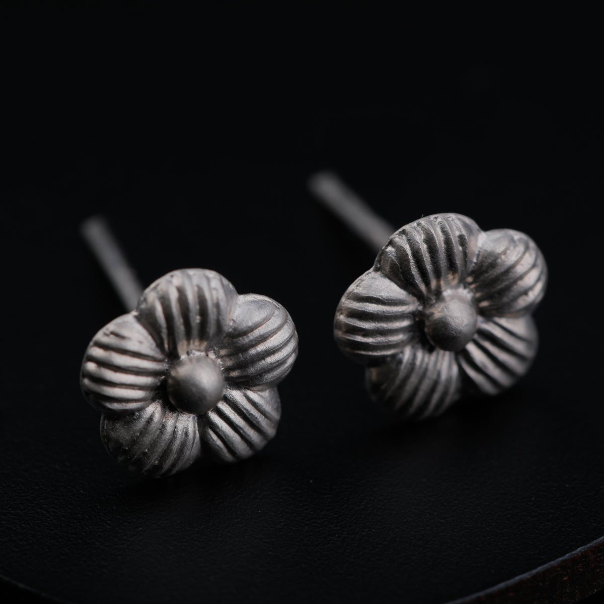 Jaswand Petals Silver Earrings