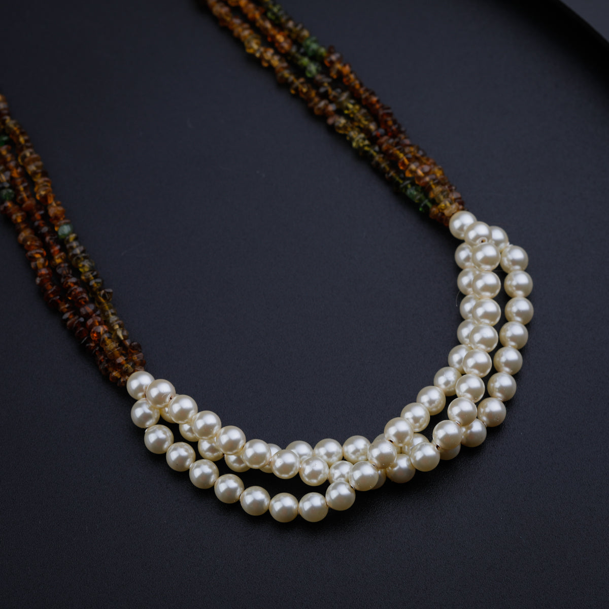 Tourmaline and Pearls Layered Necklace