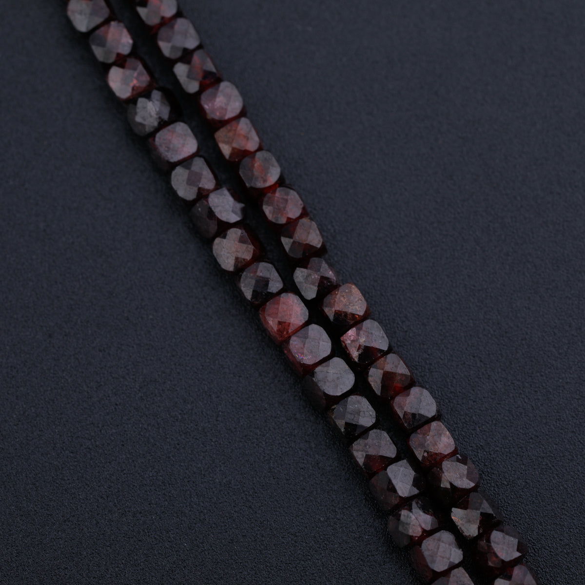 Garnet and Cream Pearls Layered Necklace