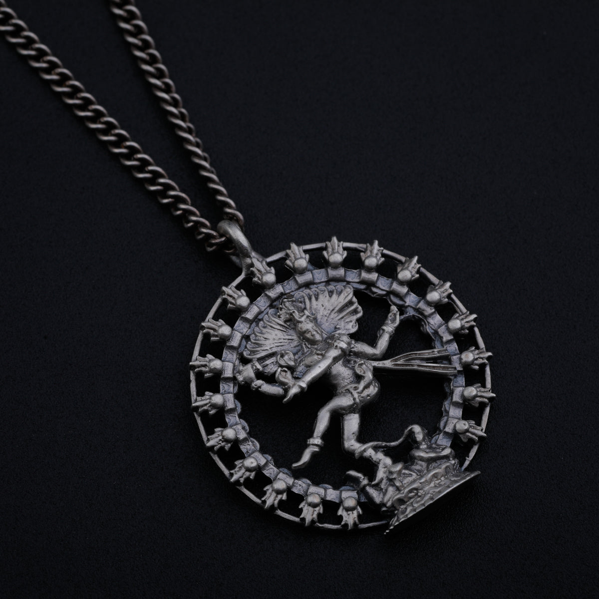 Silver Nataraja Pendant with Chain