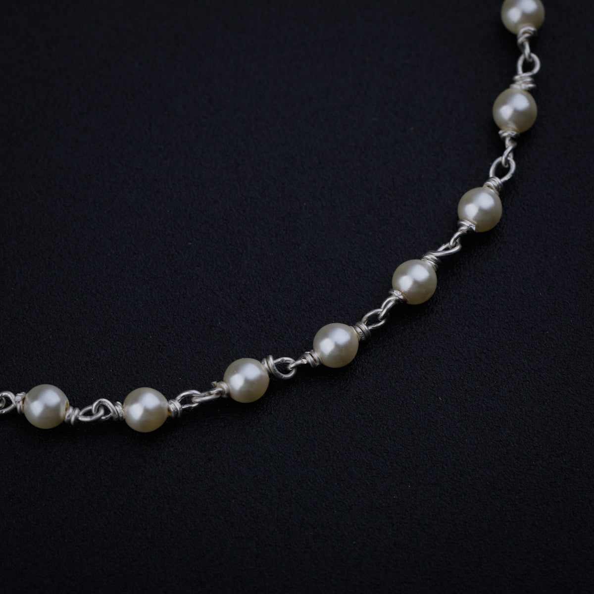 Cream Pearl Silver Bracelet