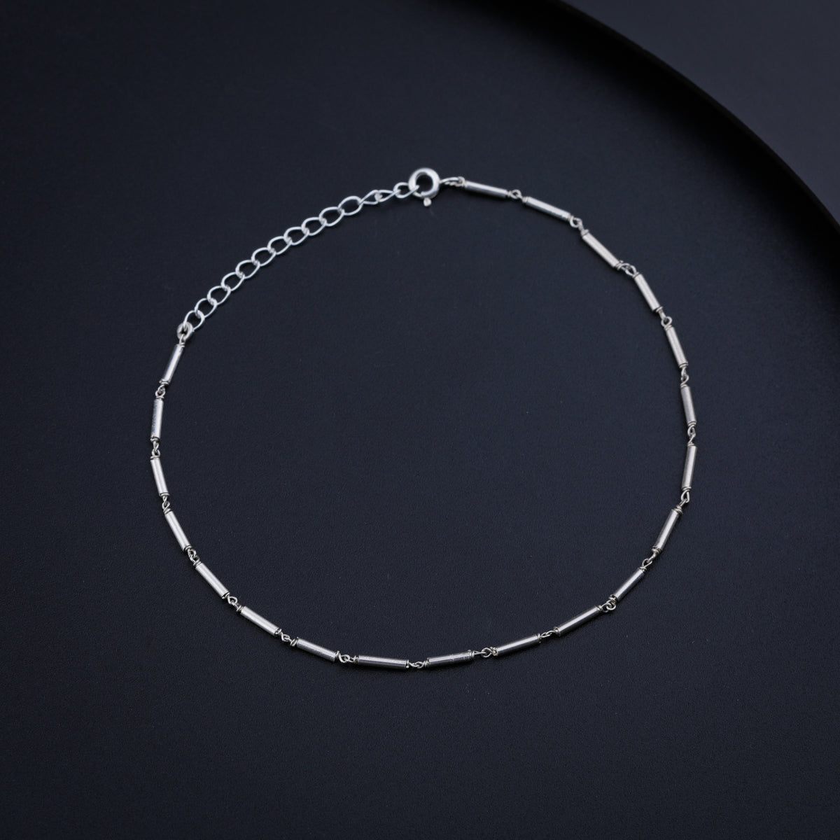 Silver Pipe Anklet