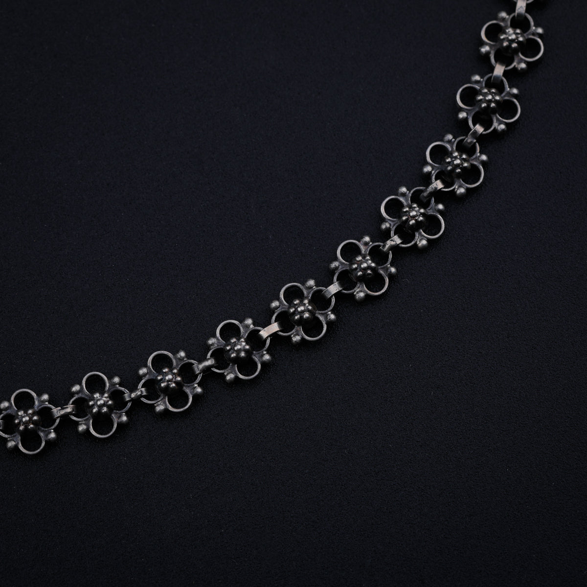 Oxidized Silver Choker Necklace