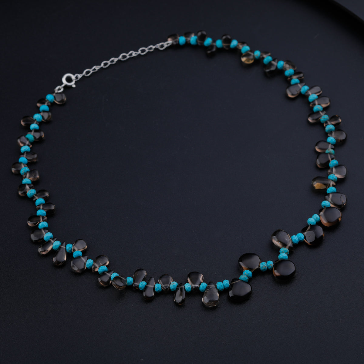 Smokey Quartz and Turquoise Necklace