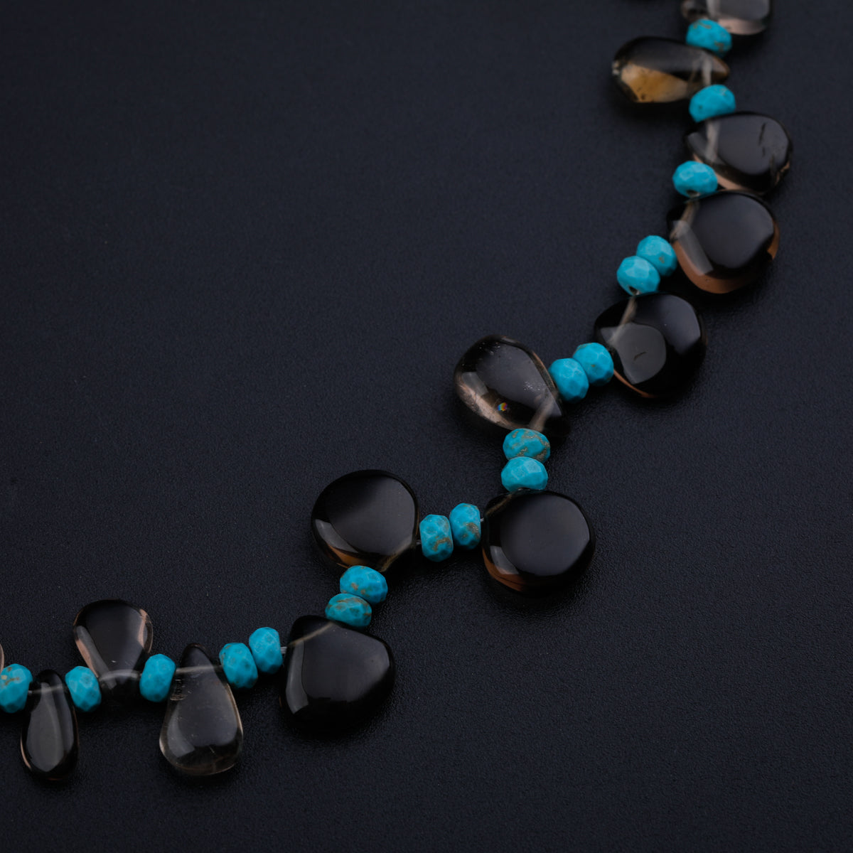 Smokey Quartz and Turquoise Necklace