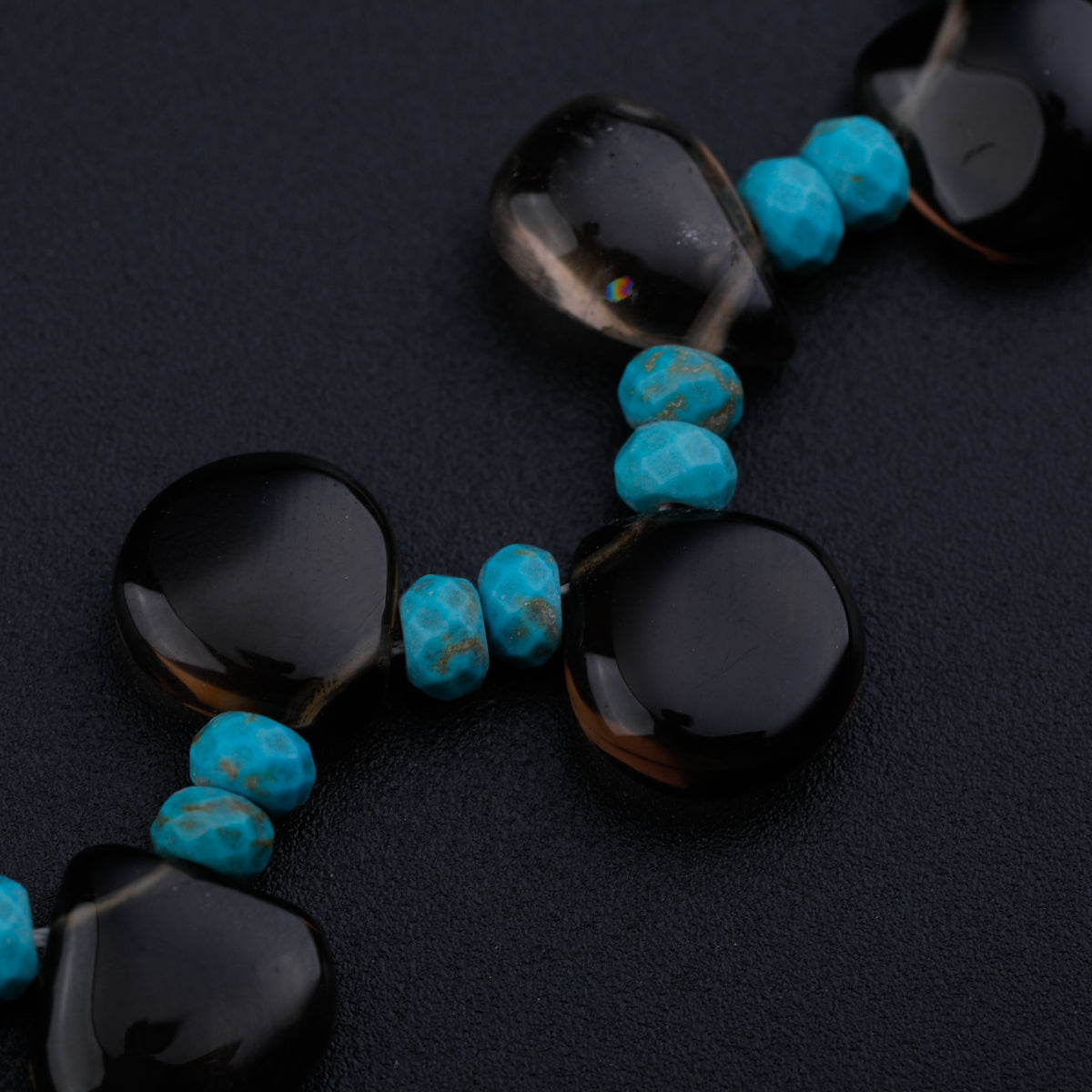 Smokey Quartz and Turquoise Necklace