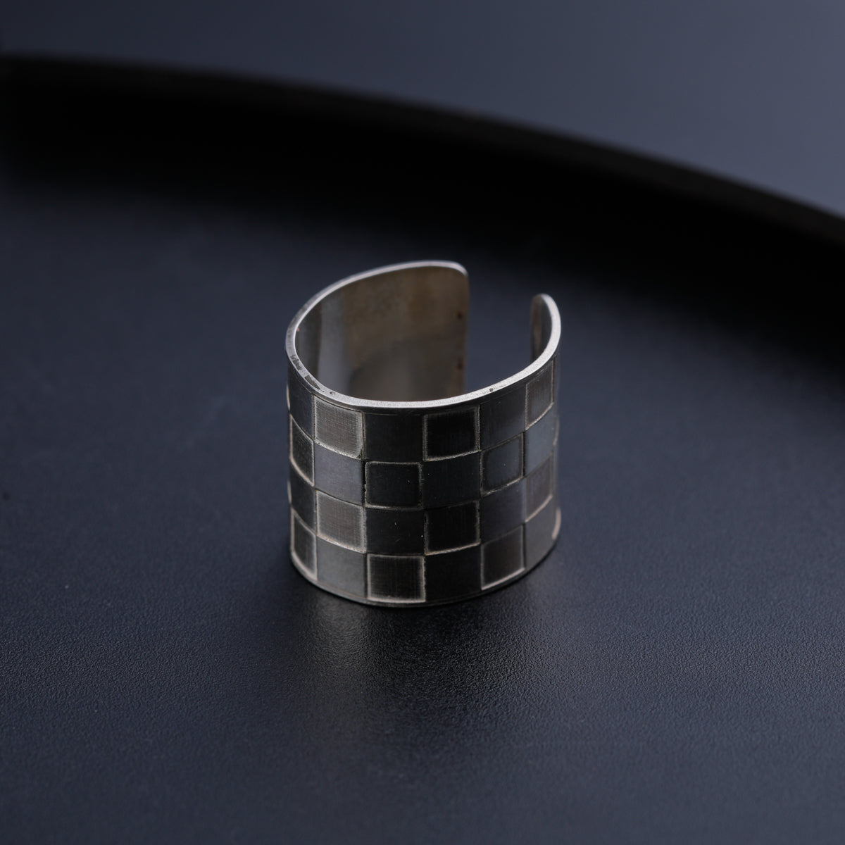 Silver Nakshi Lasercut Cuff Ring