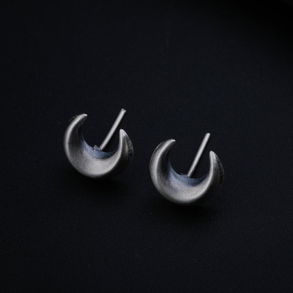 Silver Oxidized Chandrakor Earring
