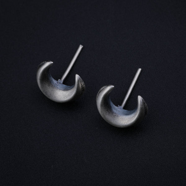 Silver Oxidized Chandrakor Earring