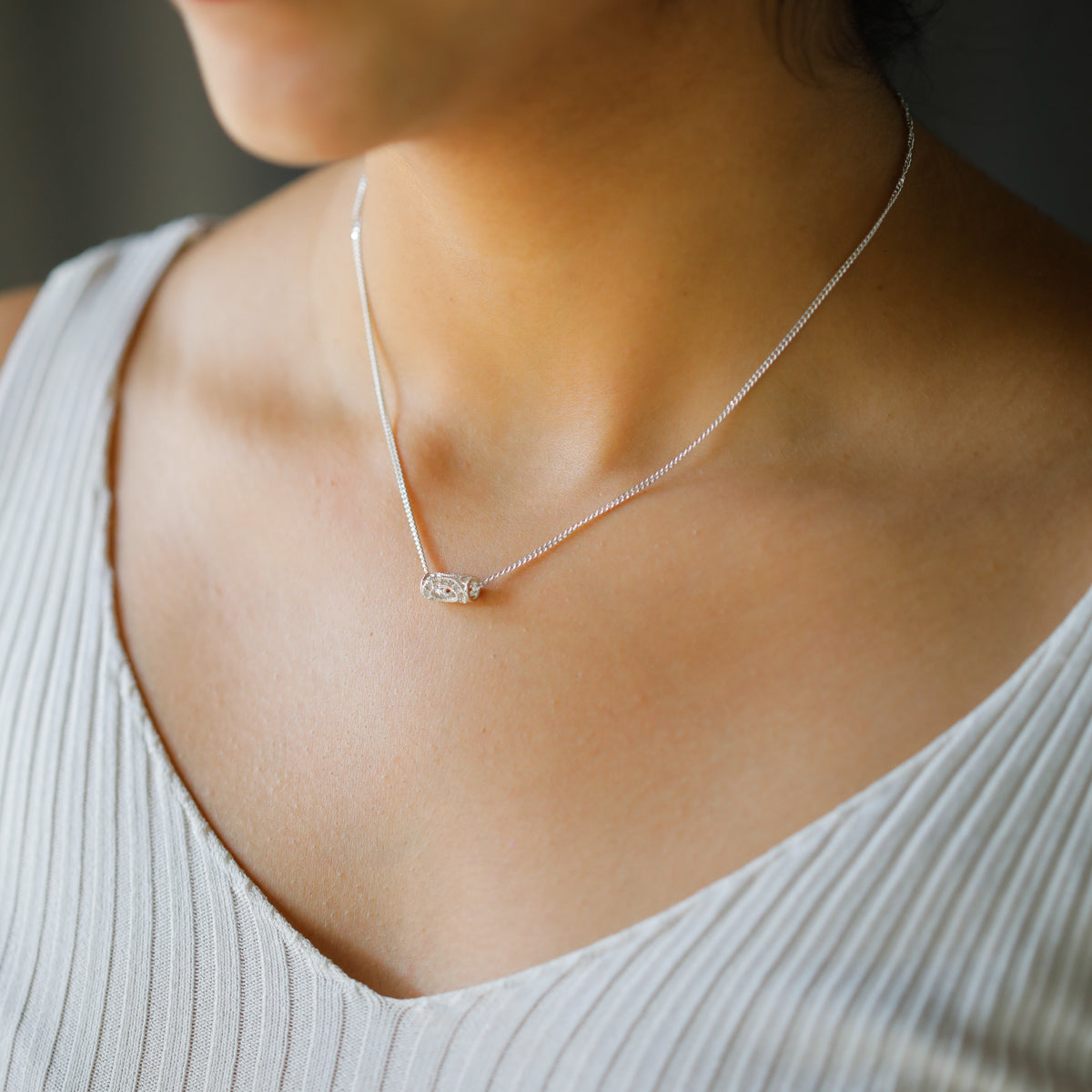 Silver Filigree Bead Necklace