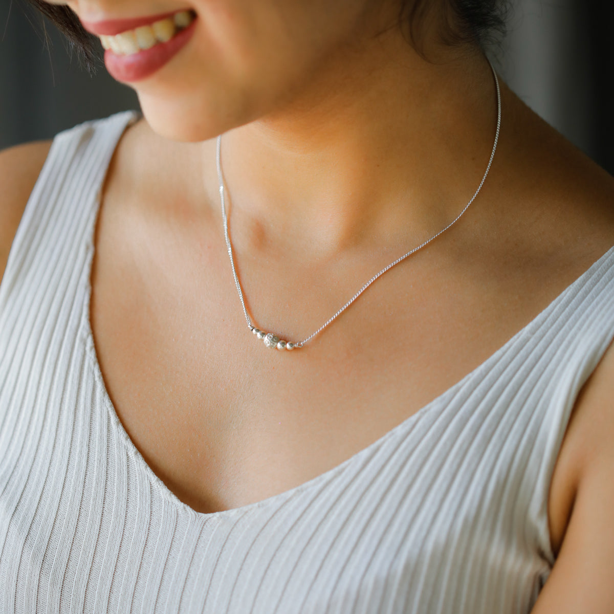 Silver Beads Necklace