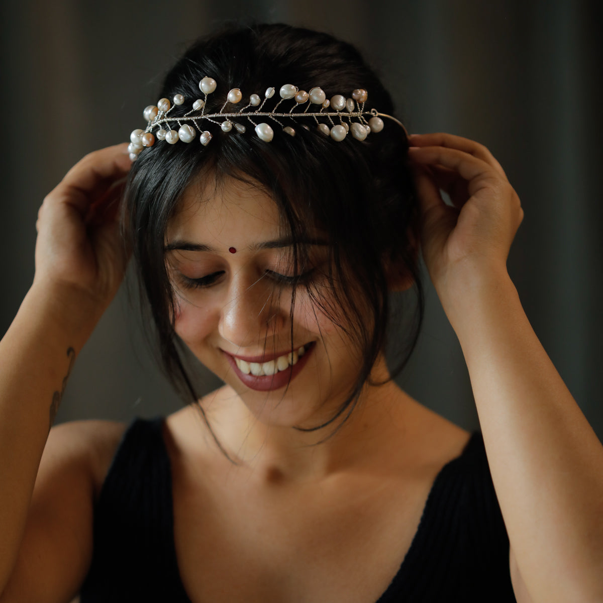 Silver Pearl Tiara